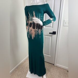 American Twist Elegant Teal and Black Women's Dress Size Medium.  #346